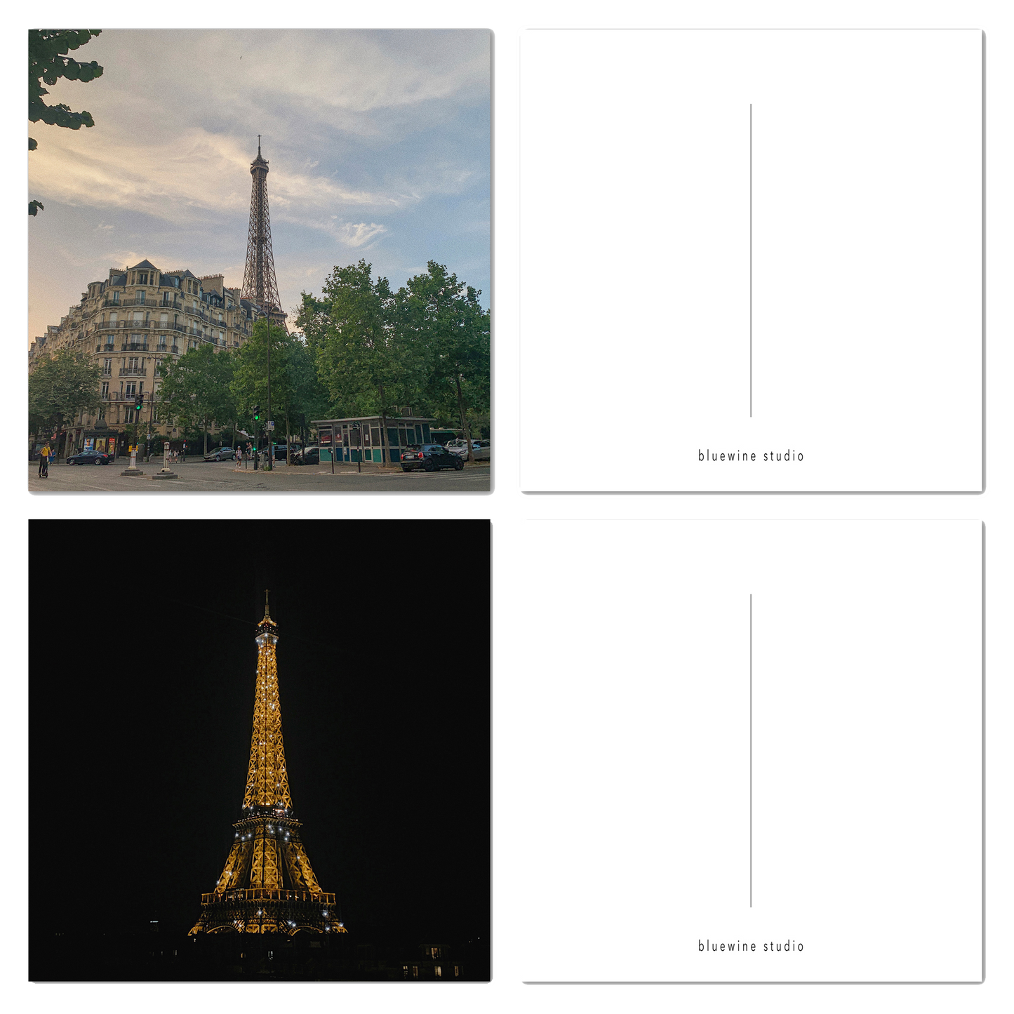 eiffel tower photography square postcards