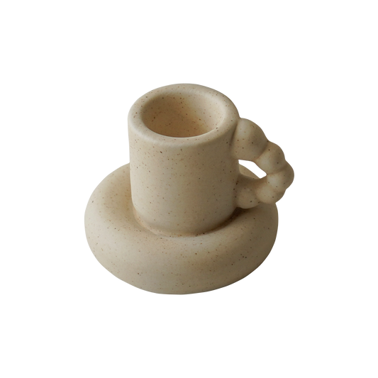 mug with bubble handle taper candle holder