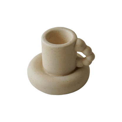 mug with bubble handle taper candle holder
