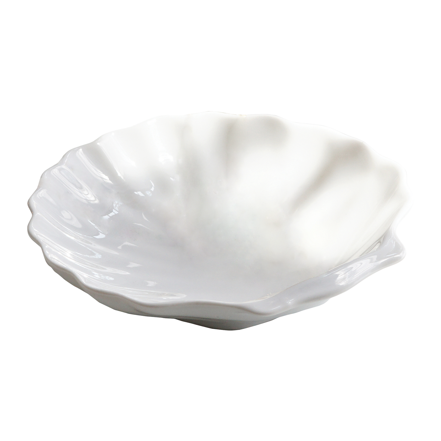 white ceramic shell tray