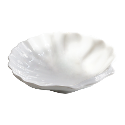 white ceramic shell tray