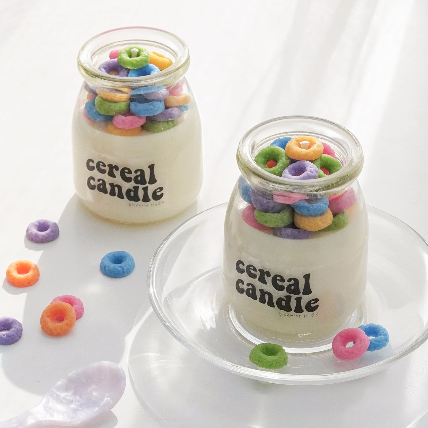colorful cereal candles with fruit loops wax melts