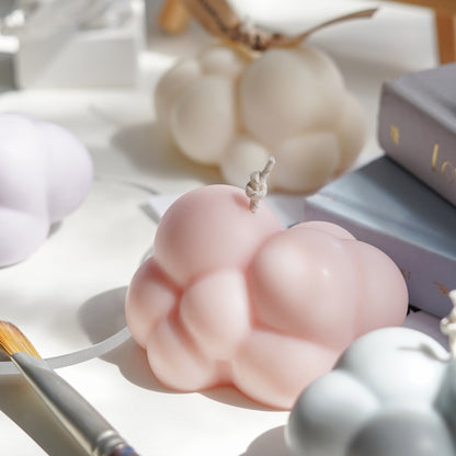 cute minimal dreamy aesthetic pastel blush pink color cloud soy pillar candle