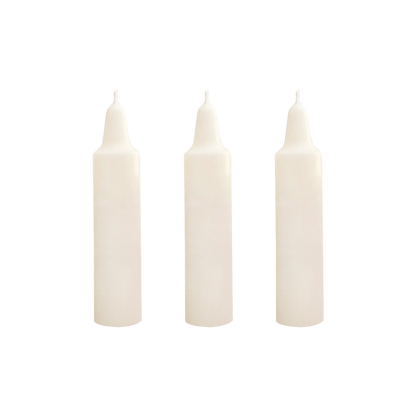 three crayon shape taper candles