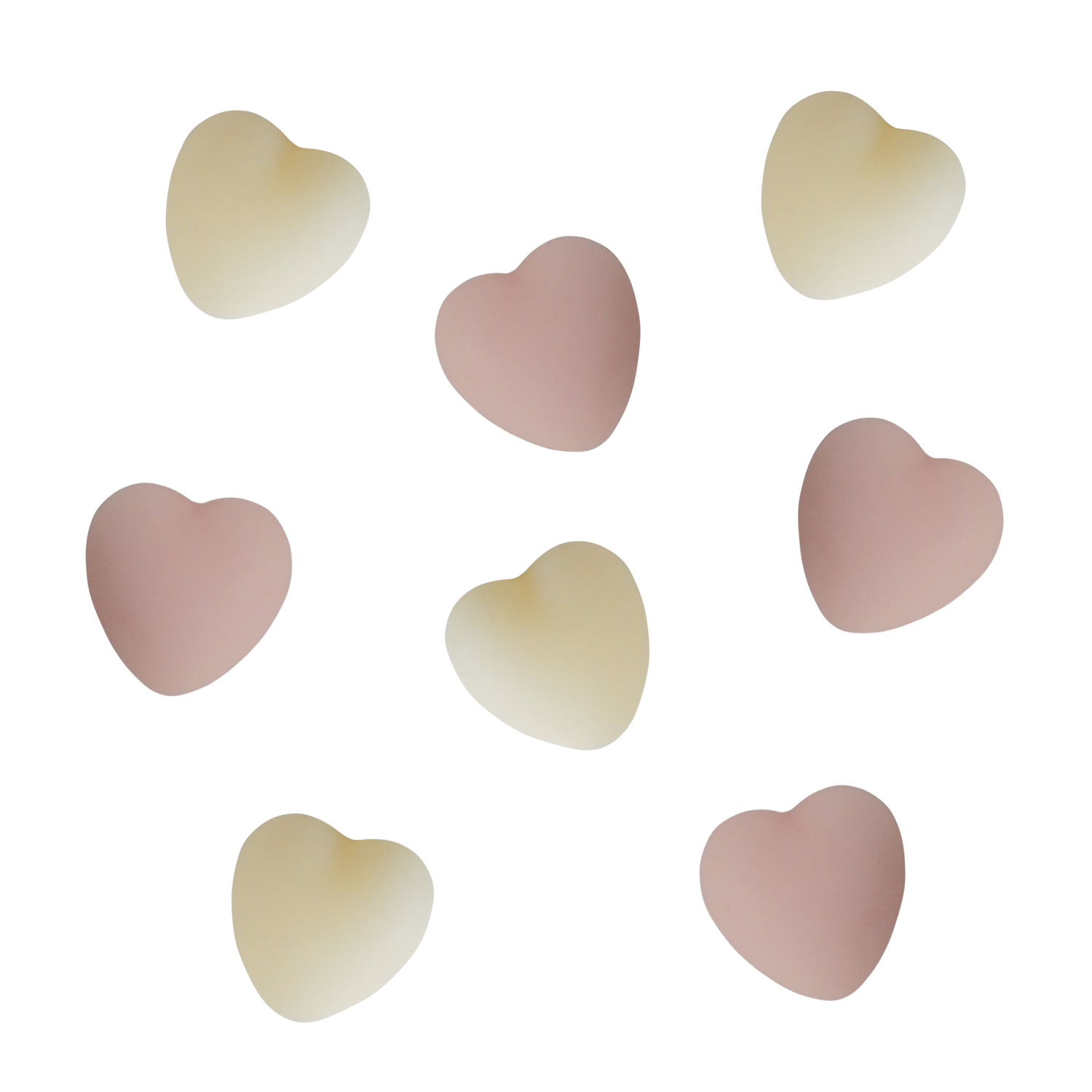 pink and white heart wax melts