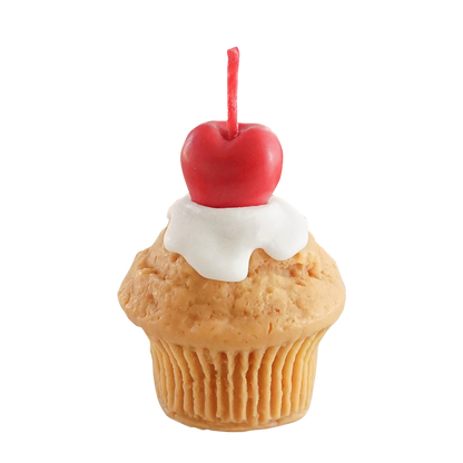vanilla muffin with cherry on top soy pillar candle