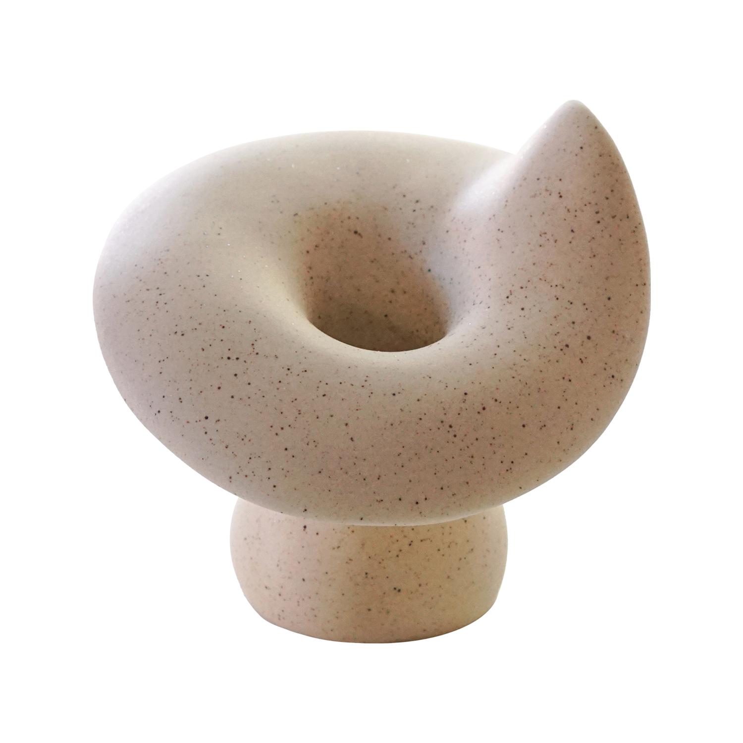 a dotted beige mushroom shape candle holder