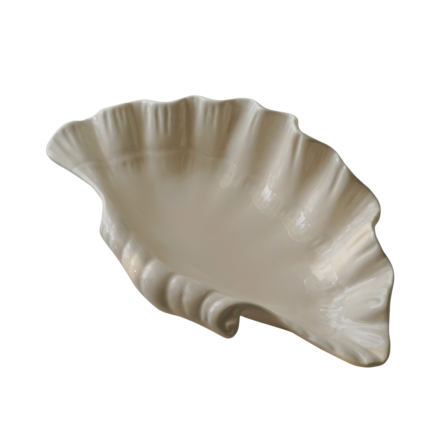 open shell shape ceramic jewelry and candle tray