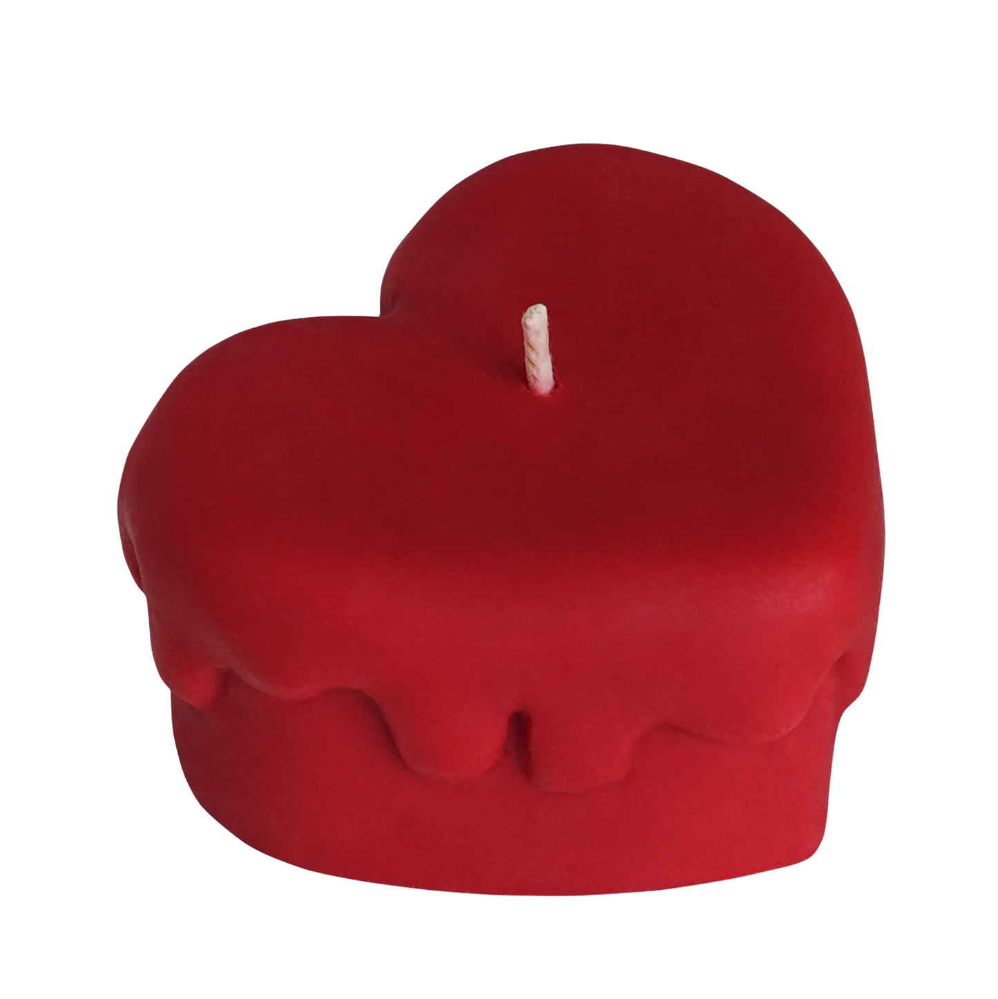 red melting heart candle
