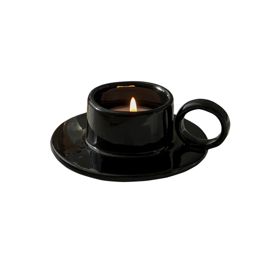 Juego de velas candelita y portavelas taza de té 