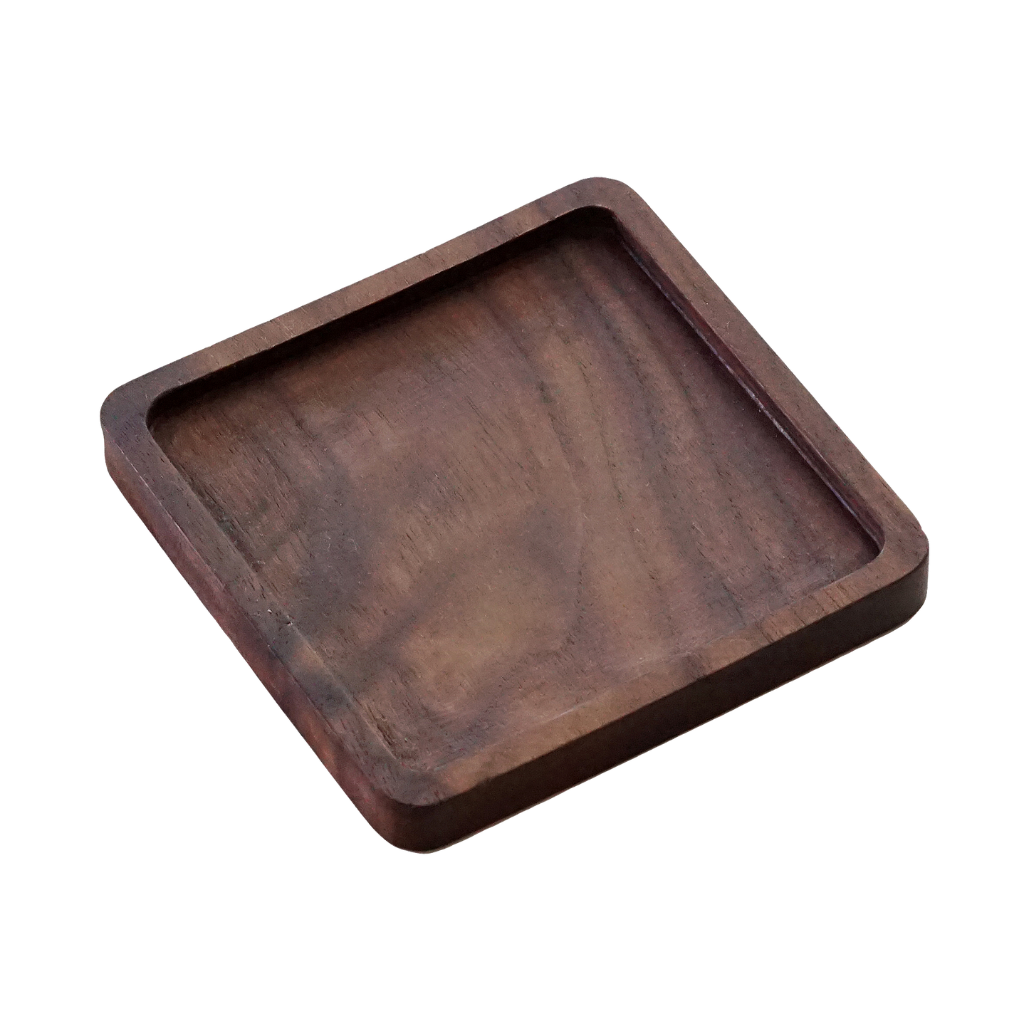dark brown square walnut wood coaster